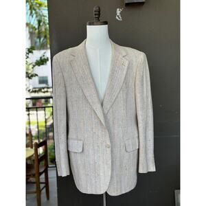 Vintage Boston Traders Men’s 43R Beige Multi Wool Tweed Sport Coat Blazer Jacket